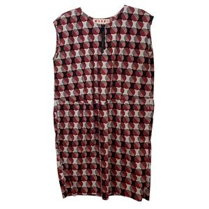 Women's Marni Geometric Print Dress with Half Zip Detail Size IT 42